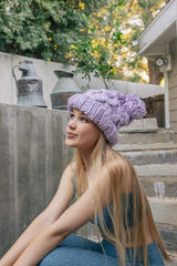 Women Oversized Chunky Knit Pom Beanie | Zarnesh