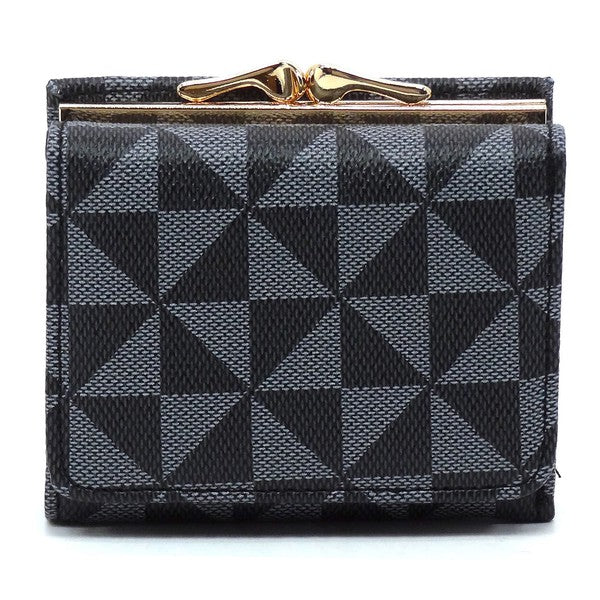 Women PM Monogram Kiss Lock Tri-fold Wallet | Zarnesh