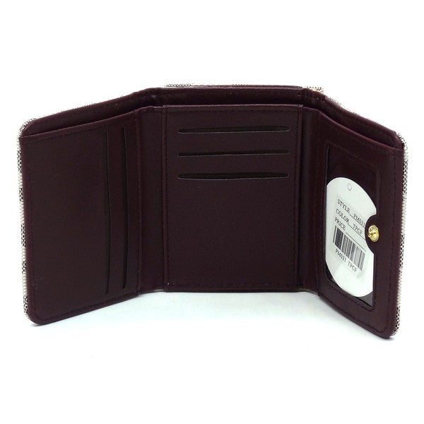 Women PM Monogram Kiss Lock Tri-fold Wallet | Zarnesh