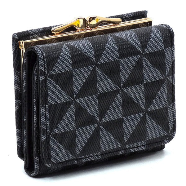 Women PM Monogram Kiss Lock Tri-fold Wallet | Zarnesh