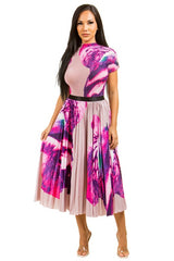 Women's Dream Sexy Maxi Dress Pink Floral 2-Piece Set | Zarnesh 