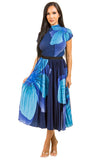 Women Summer Multi Print Elasticize Waist Maxi Dress Top Skirt Zarnesh