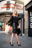 Women Black Perfectly On or Off Shoulder Oversized Fit Sweatshirt Zarnesh