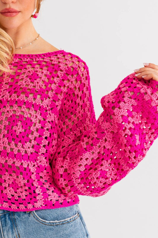 Women's Long Sleeve Crochet Top | Zarnesh