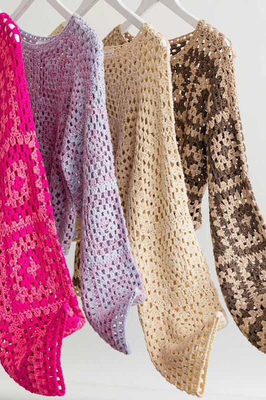 Women's Long Sleeve Crochet Top | Zarnesh