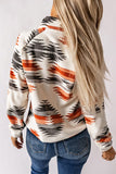 Women Western Aztec Snap Buttoned Side Pockets Fleece Jacket Zarnesh