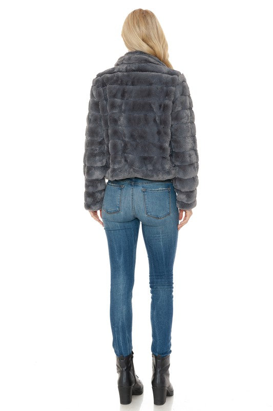 Women Long Sleeve Faux Fur Jacket | Zarnesh