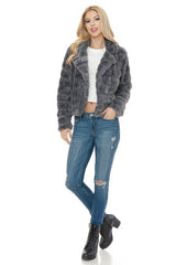 Women Long Sleeve Faux Fur Jacket | Zarnesh