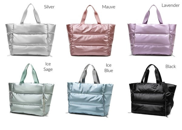 Women Metallic Puffer Tote | Zarnesh