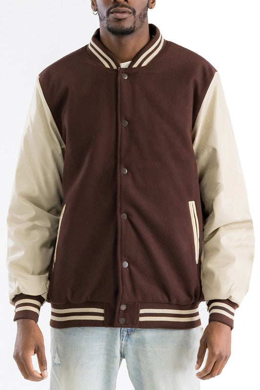 Men Melton Lettermans Varsity Jacket | Zarnesh