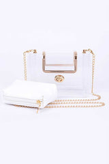 Women 2 In 1 Convertible Clear Clutch Bag | Zarnesh