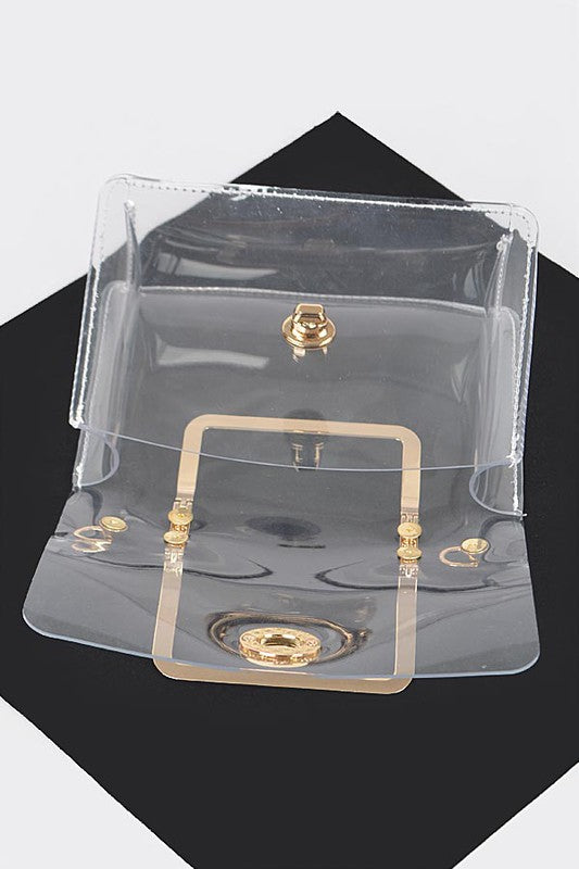 Women 2 In 1 Convertible Clear Clutch Bag | Zarnesh