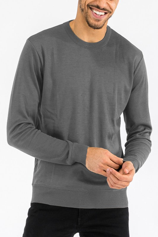 MEN'S SOLID COLOR ROUND NECK SWEATER | Zarnesh