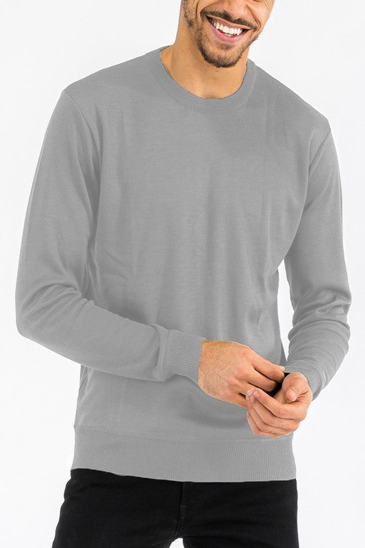 MEN'S SOLID COLOR ROUND NECK SWEATER | Zarnesh