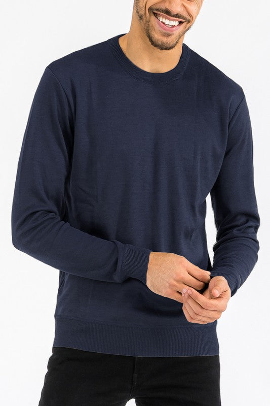 MEN'S SOLID COLOR ROUND NECK SWEATER | Zarnesh