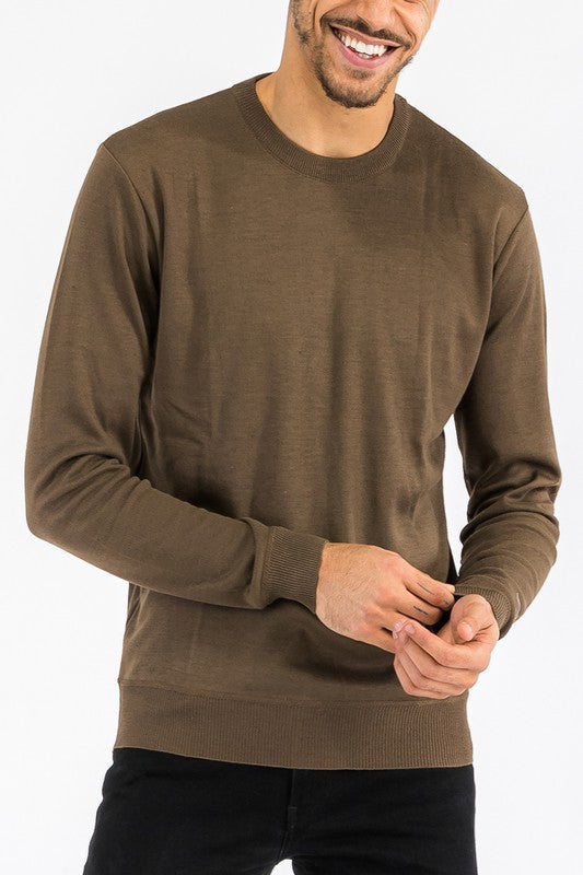 MEN'S SOLID COLOR ROUND NECK SWEATER | Zarnesh