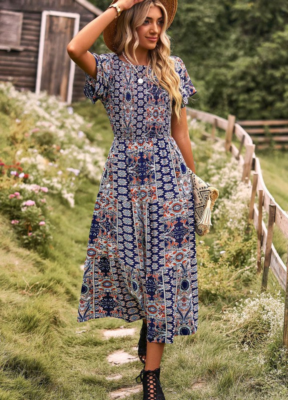 Women Summer Long Dress Printed dress | Zarnesh