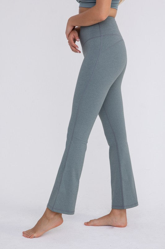 Women Flare Swoop Back High-Waisted Leggings | Zarnesh