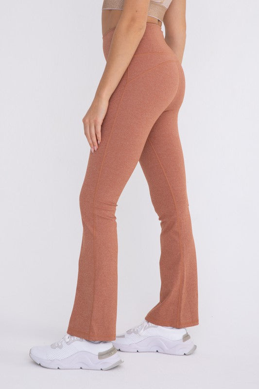 Women Flare Swoop Back High-Waisted Leggings | Zarnesh