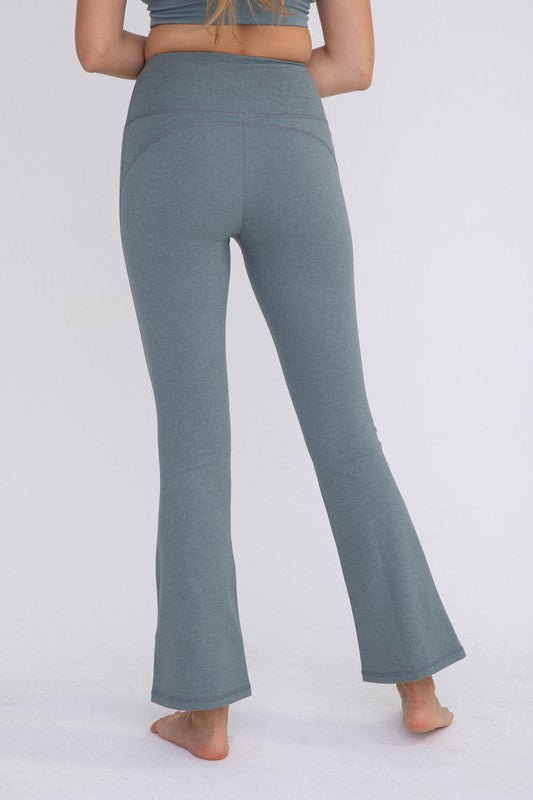 Women Flare Swoop Back High-Waisted Leggings | Zarnesh