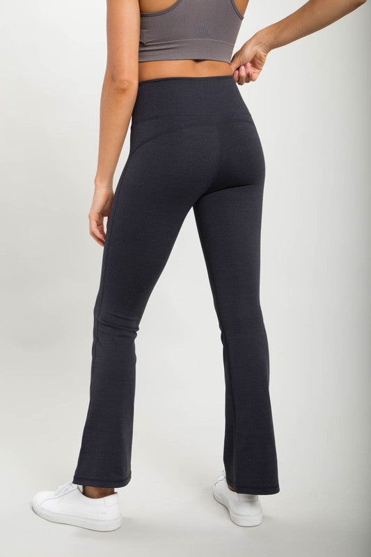 Women Flare Swoop Back High-Waisted Leggings | Zarnesh