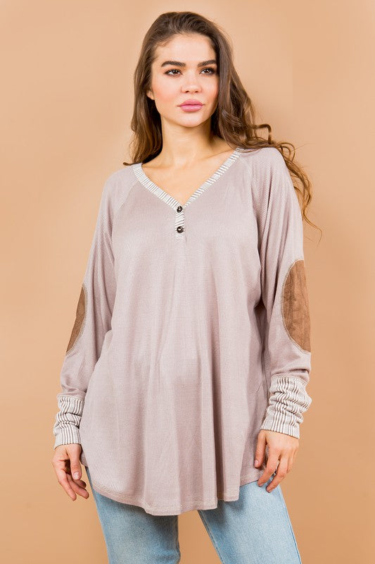 Women Oversized Elbow Patch Tunic | Zarnesh