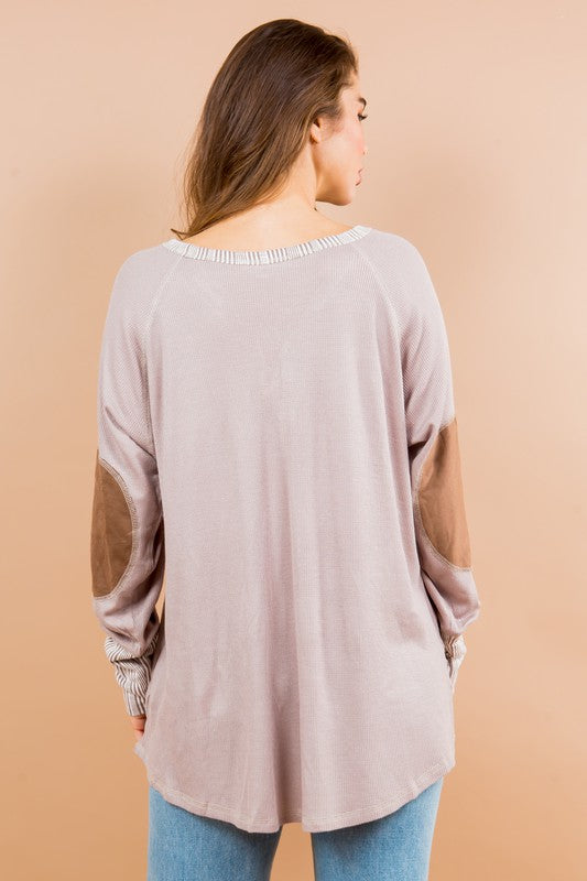 Women Oversized Elbow Patch Tunic | Zarnesh