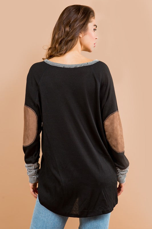 Women Oversized Elbow Patch Tunic | Zarnesh