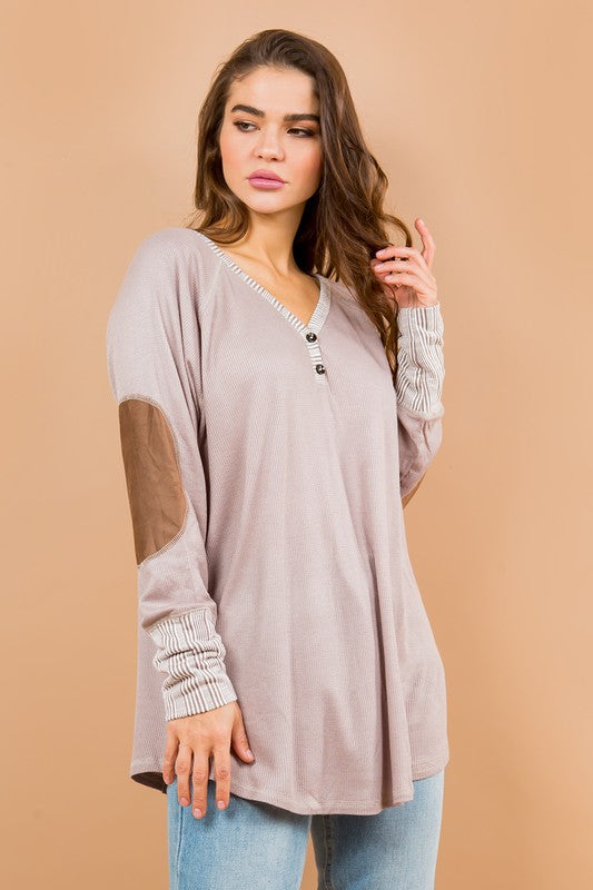 Women Oversized Elbow Patch Tunic | Zarnesh