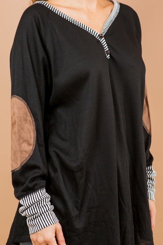 Women Oversized Elbow Patch Tunic | Zarnesh