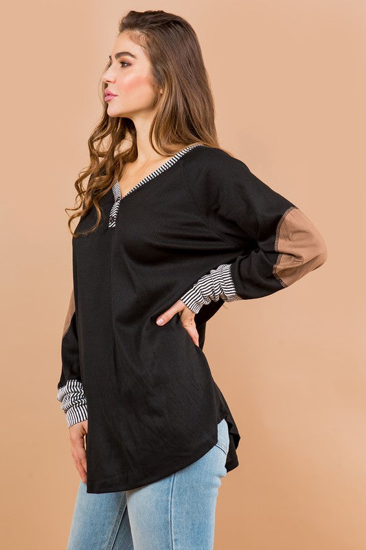 Women Oversized Elbow Patch Tunic | Zarnesh