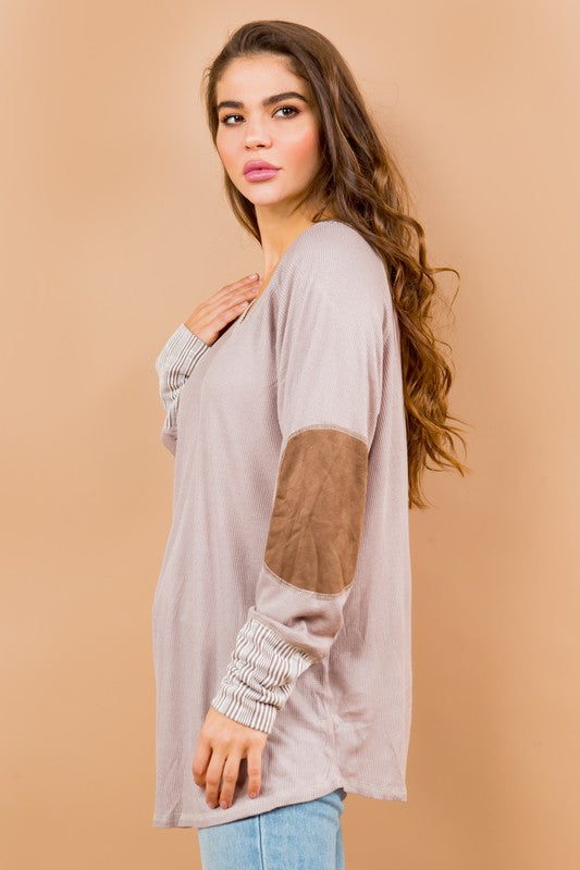 Women Oversized Elbow Patch Tunic | Zarnesh