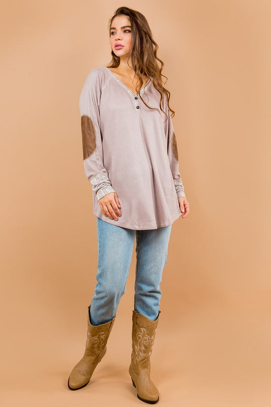 Women Oversized Elbow Patch Tunic | Zarnesh