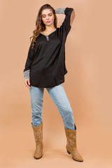 Women Oversized Elbow Patch Tunic | Zarnesh