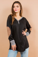 Women Oversized Elbow Patch Tunic | Zarnesh