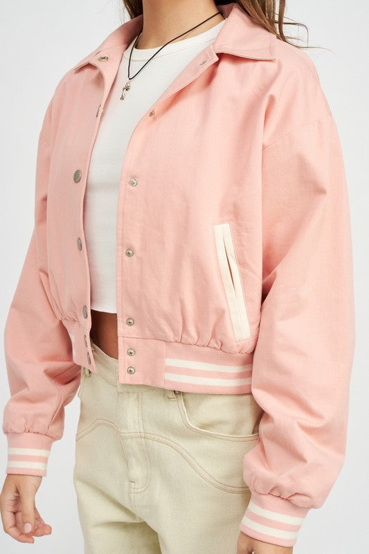 Women Collared Bomber Jacket | Zarnesh