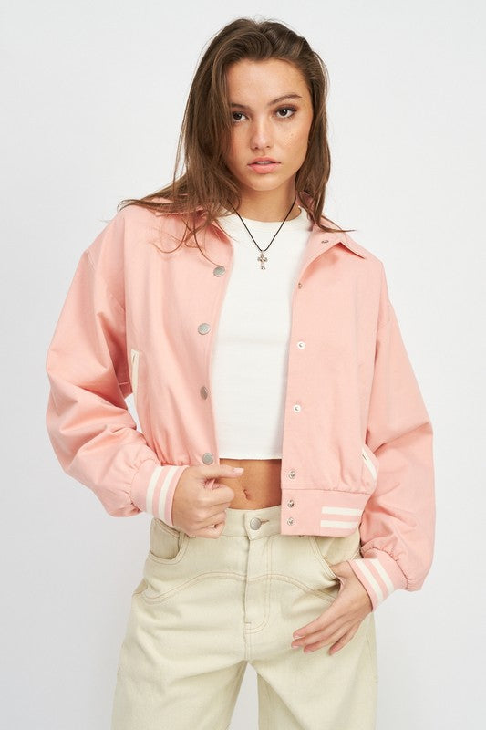 Women Collared Bomber Jacket | Zarnesh