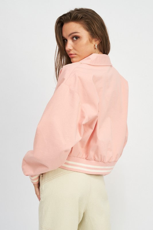 Women Collared Bomber Jacket | Zarnesh