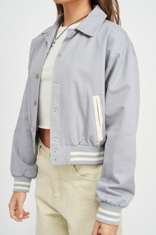 Women Collared Bomber Jacket | Zarnesh