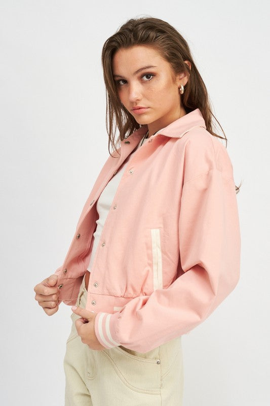 Women Collared Bomber Jacket | Zarnesh