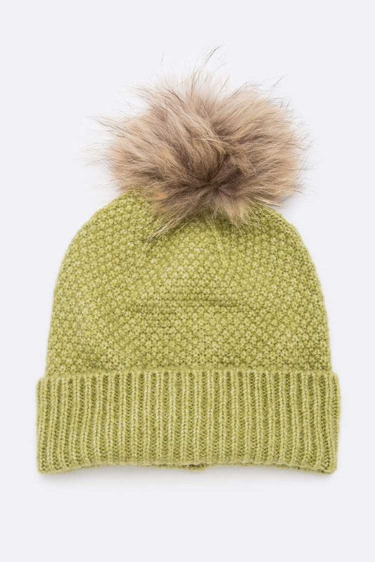 Women Large Natural Fur Pom Soft Beanie | Zarnesh