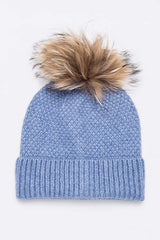 Women Large Natural Fur Pom Soft Beanie | Zarnesh