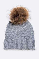 Women Large Natural Fur Pom Soft Beanie | Zarnesh