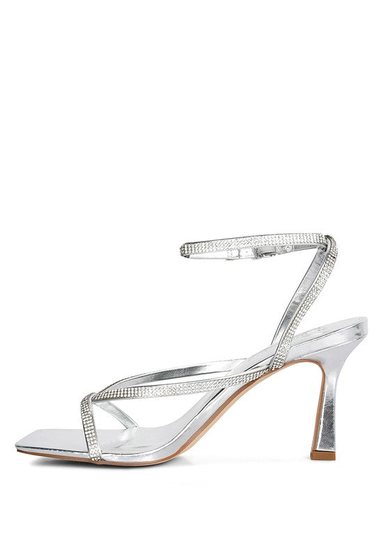 Women's Crush It Diamante Mid Heel Sandal | Zarnesh