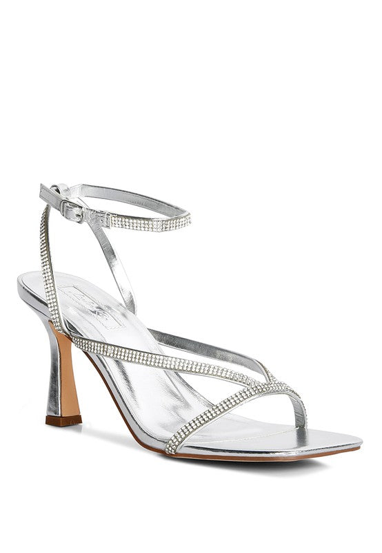 Women's Crush It Diamante Mid Heel Sandal | Zarnesh