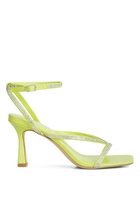 Women's Crush It Diamante Mid Heel Sandal | Zarnesh