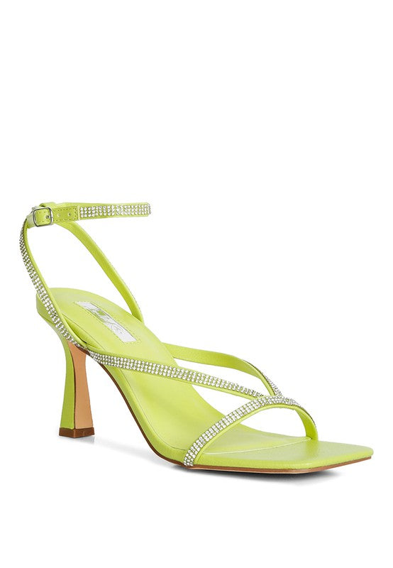 Women's Crush It Diamante Mid Heel Sandal | Zarnesh