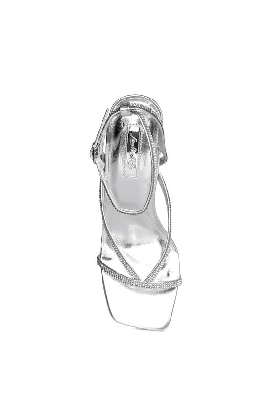 Women's Crush It Diamante Mid Heel Sandal | Zarnesh