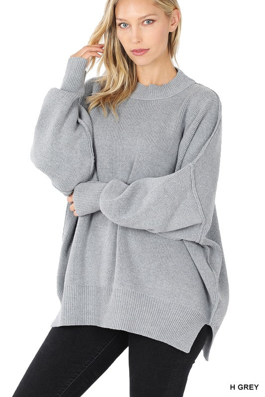 Women's Side Slit Oversized Sweater | Zarnesh