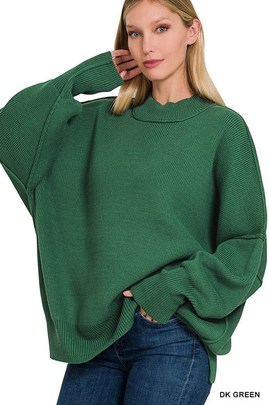 Women's Side Slit Oversized Sweater | Zarnesh